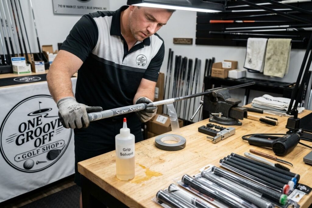 one groove off regripping